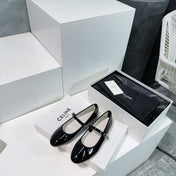 MARRY JANE FLAT IN BLACK PATENT CALFSKIN