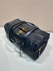 TRAVEL BAG 40 IN BLACK WATERPROOF FABRIC GOLD PADLOCK