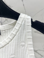 CC White Knitted Fabric Vest