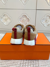 BOUNCING SNEAKER IN CIDER BROWN GRAPHIC MESH AND SUEDE