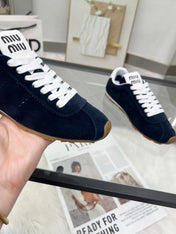MIUMIU 26S SNEAKERS IN BLUE BLACK SUEDE