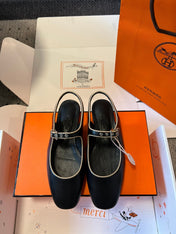 KLEO SLINGBACK IN BLACK CALFSKIN