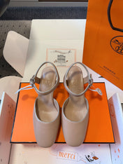 KLEO HIGH SLINGBACK IN CREPE PINK CALFSKIN