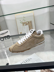 MIUMIU 26S SNEAKERS IN LIGHT BROWN SUEDE