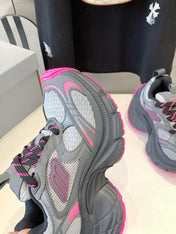 DAD SHOES IN GRAY MIX PINK MESH AND CALFSKIN