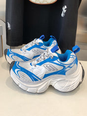 DAD SHOES IN WHITE MIX BLUE MESH AND CALFSKIN