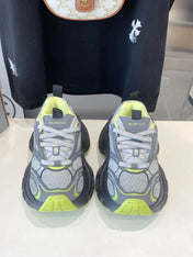 DAD SHOES IN GRAY MIX NEON GREEN MESH AND CALFSKIN