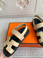 HM 26S CHYPRE SANDAL WITH BACK STRAP IN BEIGE SUEDE