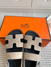 HM 26S CHYPRE SANDAL WITH BACK STRAP IN TAUPE BEIGE SUEDE