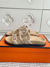HM 26S EXTRA SANDAL IN BEIGE CALFSKIN AND SUEDE