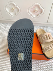 HM 26S EXTRA SANDAL IN BEIGE CALFSKIN AND SUEDE