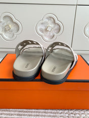 HM 26S EXTRA SANDAL IN NUDE CALFSKIN AND SUEDE