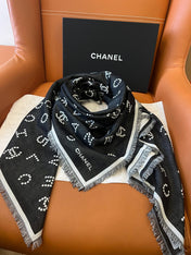 CHANEL 25S SCARF 140 IN WOOL SILK 700811