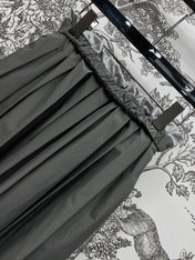 MIU 25S PLEASED SKIRT GREY IN NYLON 263129