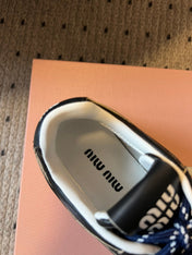 MIUMIU 26S SNEAKERS 530 SL IN BLACK CALFSKIN
