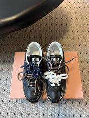 MIUMIU 26S SNEAKERS 530 SL IN BLACK CALFSKIN
