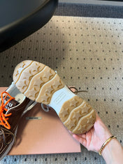 MIUMIU 26S SNEAKERS 530 SL IN DARK BROWN CALFSKIN
