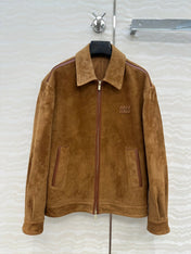 MIUMIU CLASSIC BROWN SUEDE JACKET 276214