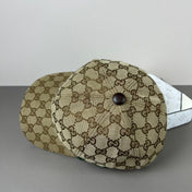 GG BASEBALL CAP IN DARK BEIGE MONOGRAM CANVAS