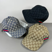 GG BASEBALL CAP IN DARK BEIGE MONOGRAM CANVAS