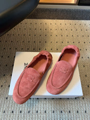 CELINE 25S LOAFERS FLAT IN PINK SUEDE