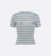DIOR 26S STRIPED SHORT-SLEEVE KNIT SWEATER 1075
