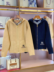 BURBERRY 25S REVERSIBLE PLAID KNIT HOODIE 0003
