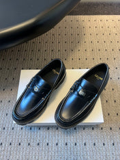 CELINE 26S LOAFER IN BLACK CALFSKIN WITH SILVER HARDWARE