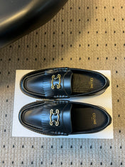 CELINE 26S LOAFER IN BLACK CALFSKIN WITH GOLD HARDWARE