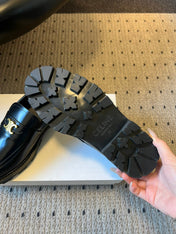 CELINE 26S LOAFER IN BLACK CALFSKIN WITH ARC DE TRIOMPHE BUCKLE