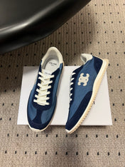 CELINE 26S RACER SNEAKERS IN NAVY BLUE FABRIC AND SUEDE