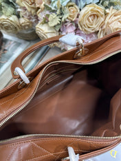 DIOR 26S CANNAGE GRANVILLE BAG 34 IN DARK BROWN CALFSKIN