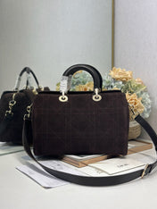 DIOR 26S CANNAGE GRANVILLE 34 IN DARK BROWN SUEDE