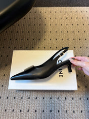 CELINE 26S HIGH-HEEL SLINGBACK 45 MM IN BLACK CALFSKIN