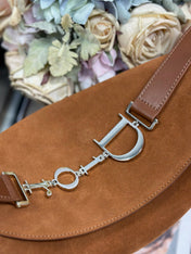 DIOR 26S DIORLY BAG 33 IN BROWN SUEDE