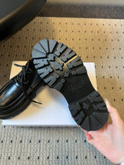 CELINE 26S LACE-UP LOAFERS IN BLACK CALFSKIN