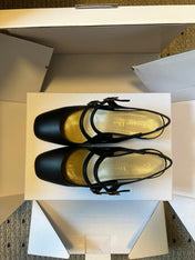 DIOR 26S CHERIE SLINGBACK PUMP 45MM IN BLACK CALFSKIN GOLD HARDWARE