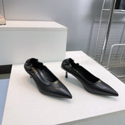 PRADA 26S PUMPS 55MM IN BLACK CALFSKIN