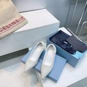 PRADA 26S PUMPS 55MM IN CREAM WHITE CALFSKIN