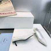 PRADA 26S PUMPS 55MM IN CREAM WHITE CALFSKIN
