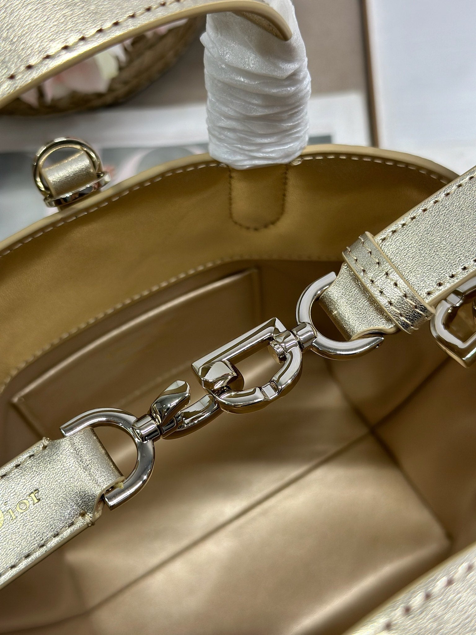 DIOR 26S TOUJOURS BAG 18 IN GOLD CALFSKIN