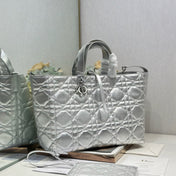 DIOR 26S TOUJOURS BAG 37 IN SILVER CALFSKIN