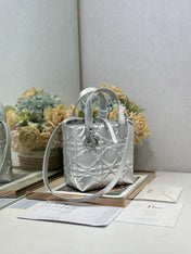 DIOR 26S TOUJOURS BAG 18 IN SILVER CALFSKIN