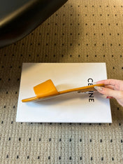 CELINE 26S FLAT SLIDES IN HONEY YELLOW LAMBSKIN