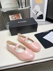 CHANEL 26S MARY JANE FLATS IN PINK CALFSKIN