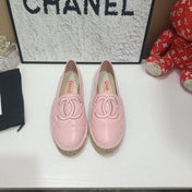 CHANEL 26S ESPADRILLE LOAFERS IN PINK CALFSKIN WITH ROPE SOLE