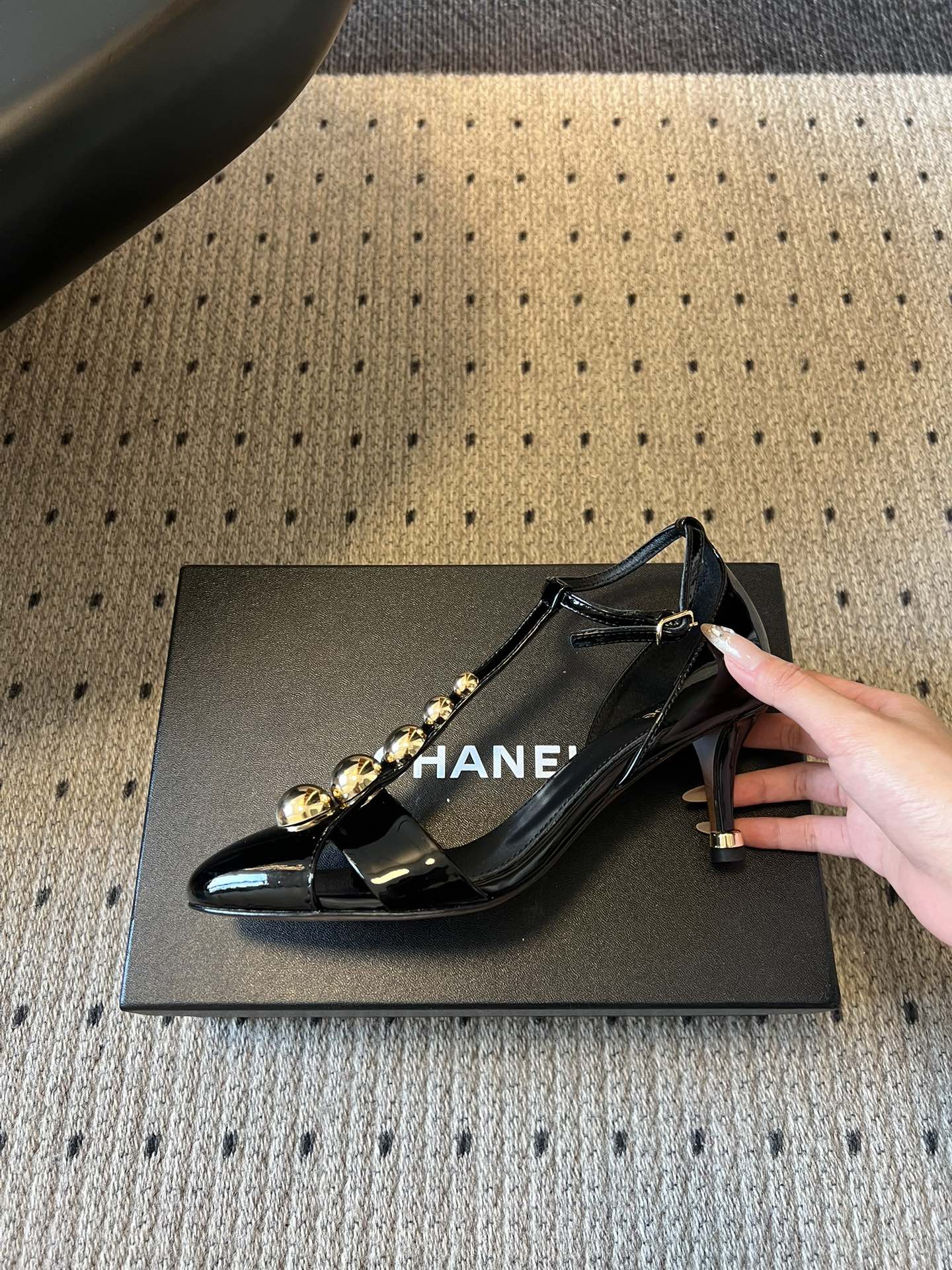 CHLOE 26S HIGH HEELS IN BLACK PATENT CALFSKIN