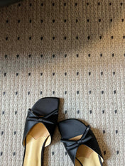 DIOR 26S OBLIQUE BOW MULE IN BLACK SATIN