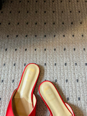 DIOR 26S OBLIQUE BOW MULE IN RED SATIN