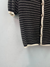 CHANEL 26S SHORT SLEEVE KNIT CARDIGAN 1566